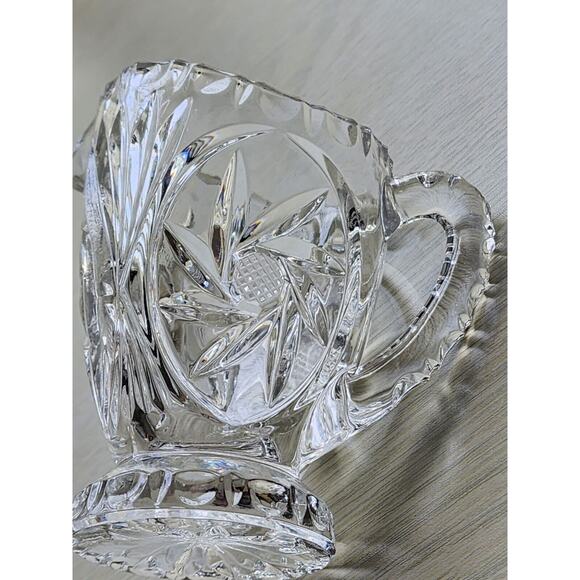 CREAMER-Cut Glass-Syrup Pourer-Flower Pattern-Small-3.5 IN - Picture 5 of 11